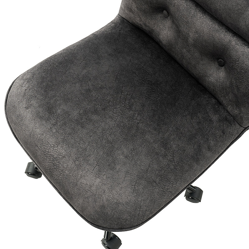 Leonhard Upholstered Swivel Task Chair: Plush Velvet Feel with Linen-Inspired Fabric, Adjustable Height, and Wheels