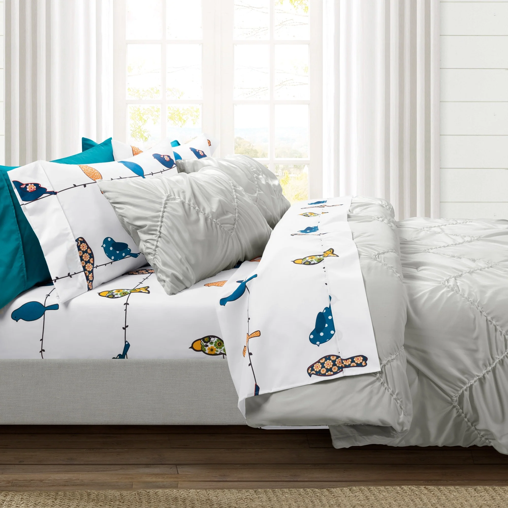 Lush Decor Rowley Birds Soft 6 Piece Sheet Set