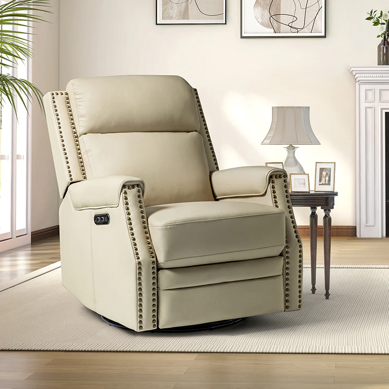 Hieronymus Genuine Leather Power Rocking Recliner