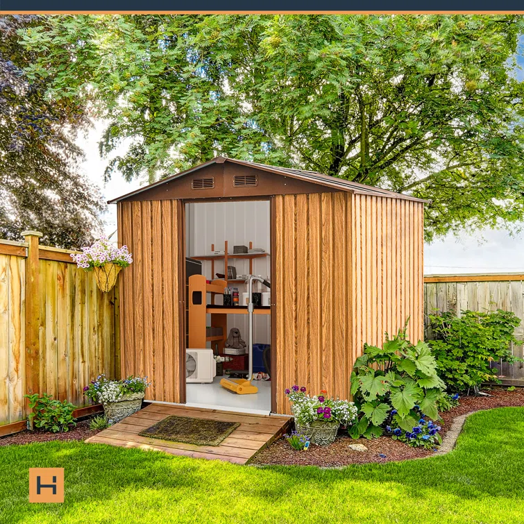 7 ft. 5 in. W x 5 ft. 5 in. D Metal Storage Shed