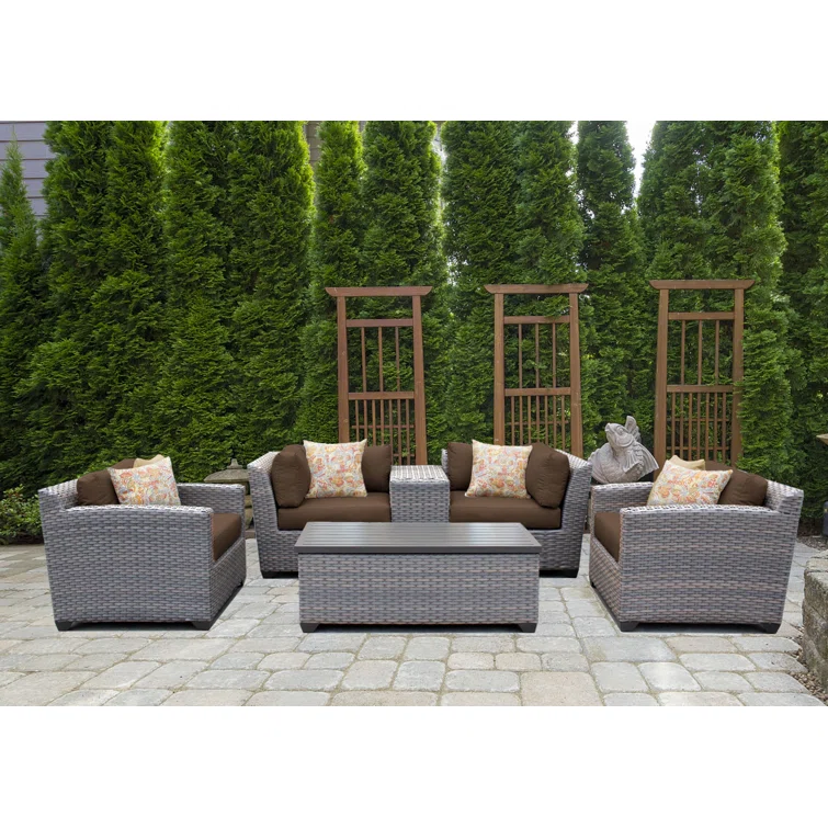 Florence 6 Piece Lounge Seating Group Set with Cushion