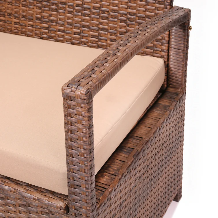Barton Water Resistant Wicker Bench- 70 Gallon Storage