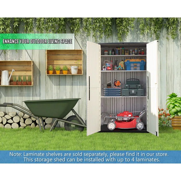 4 ft. W x 2 ft. D Plastic Vertical Tool Shed