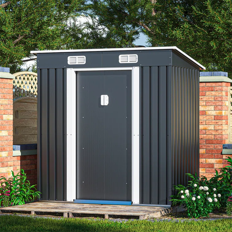 Outdoor 6 ft. 4 in. W x 4 ft 5 in. D Metal Storage Shed
