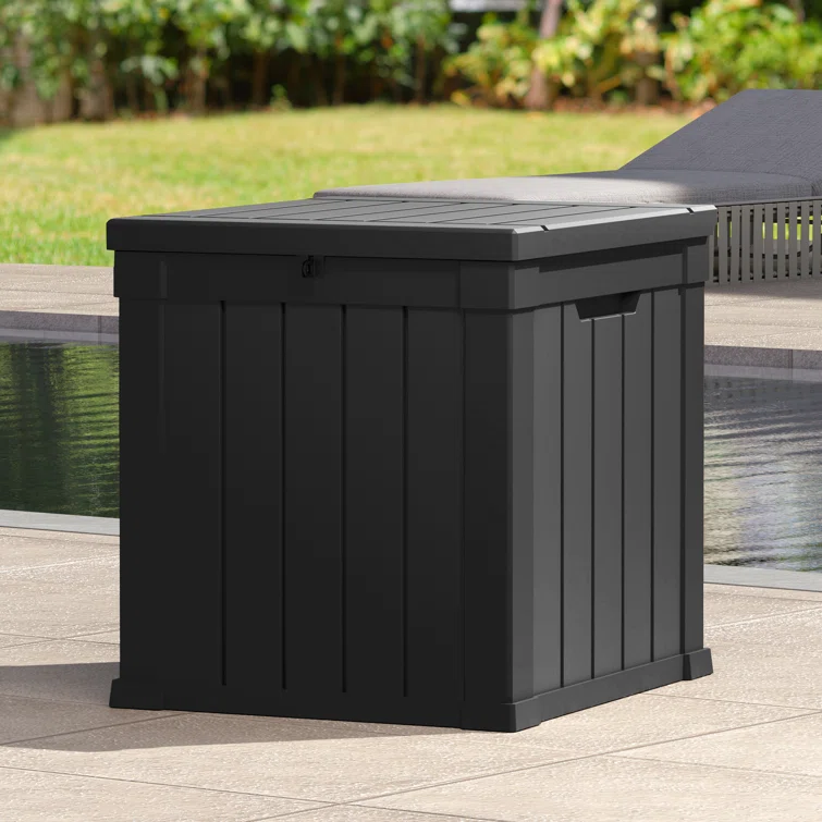 Edrosie Inc 22'' W 51 Gallons Water Resistant Resin Lockable Deck Box