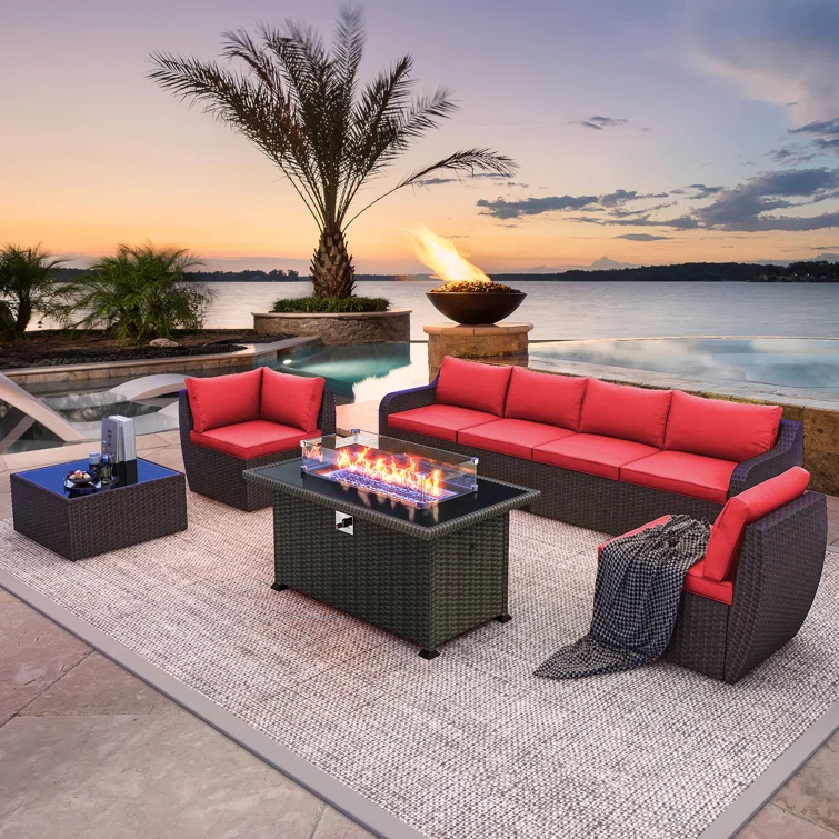 Cinnamin 6 - Person Outdoor Seating Group with Cushions
