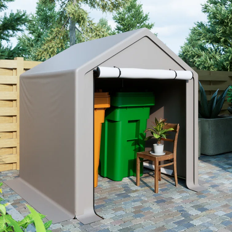 6 Ft. W x 6 Ft. D Portable Storage Shed Garbage Shed