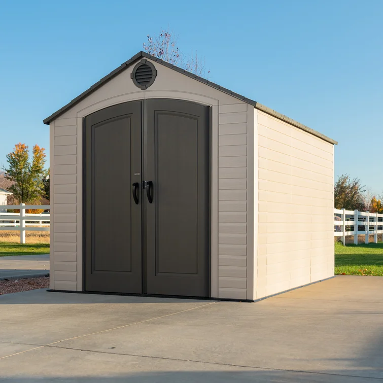 Lifetime 8 Ft. x 10 Ft. High-Density Polyethylene (Plastic) Outdoor Storage Shed with Steel-Reinforced Construction