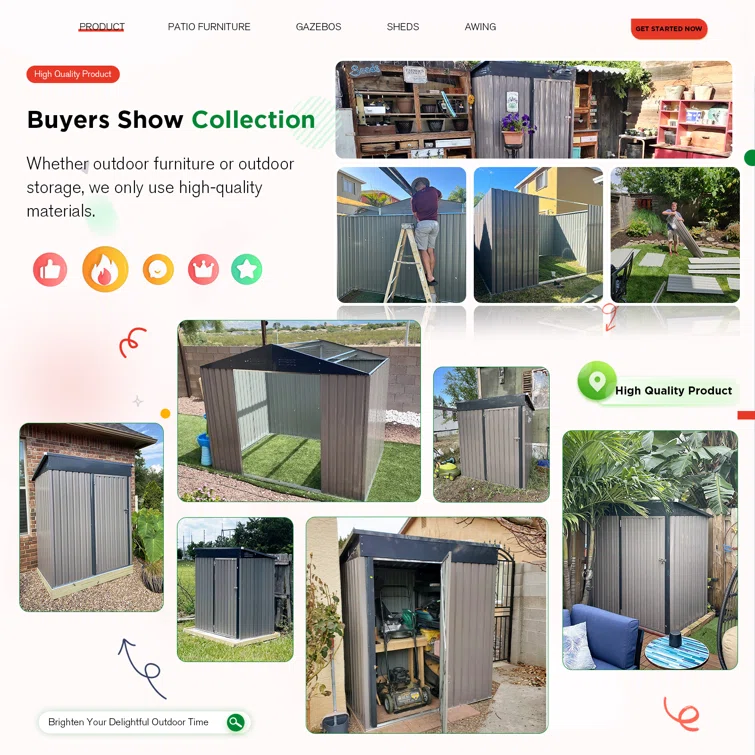 10 ft. W x 12 ft. D Metal Storage Shed