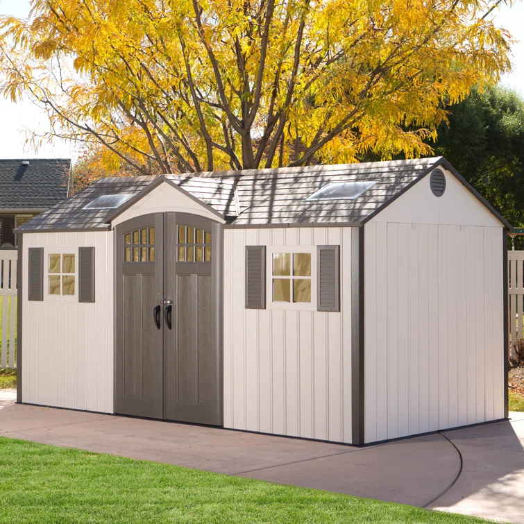 15 Ft. x 8 Ft. High-Density Polyethylene (Plastic) Steel Reinforced Outdoor Storage Shed