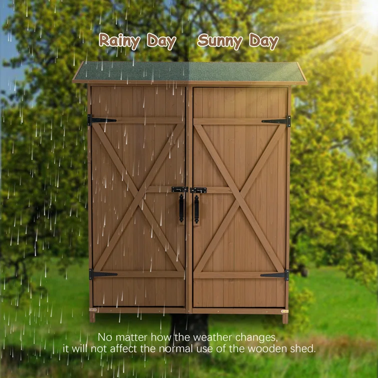 5 ft. W x 1 ft. D Solid Wood Storage Shed