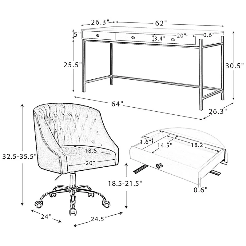 Penelope Desk and Chair Set