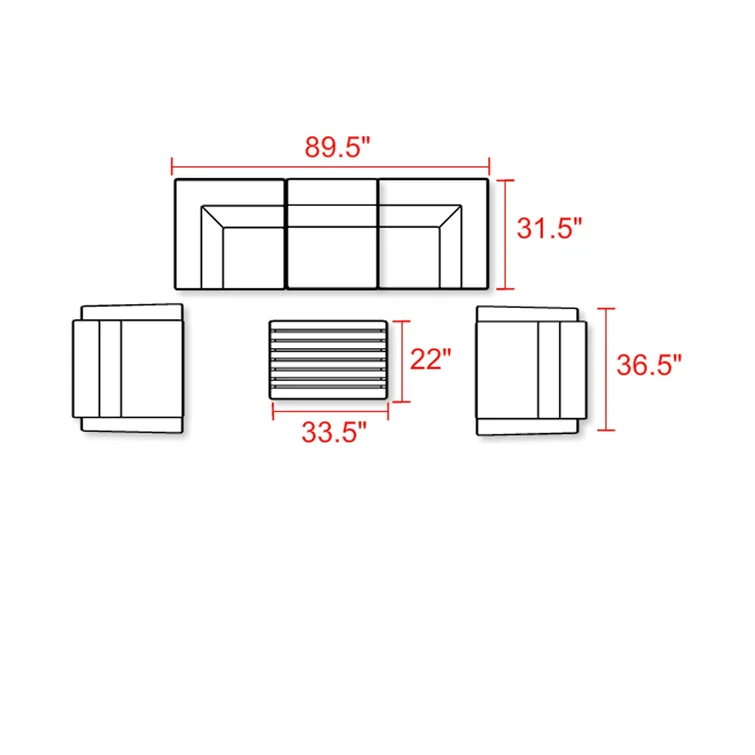 Monterey 5 - Person Outdoor Seating Group with Cushions