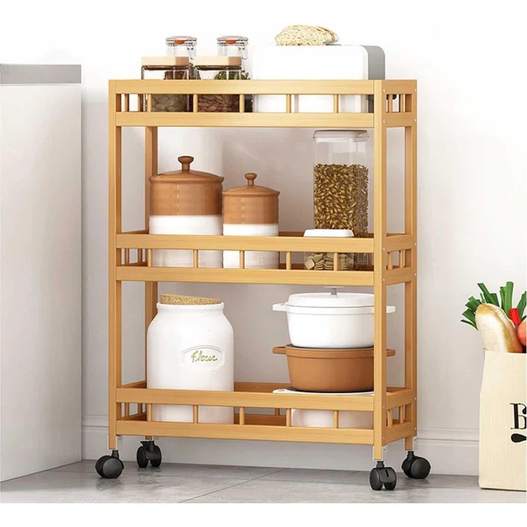 Wagaman 16" W, 3 Rows Shelving Unit with Wheels
