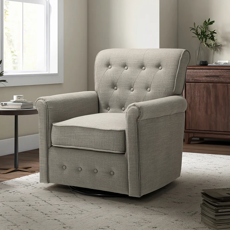 Gwendolyn Upholstered Swivel Armchair