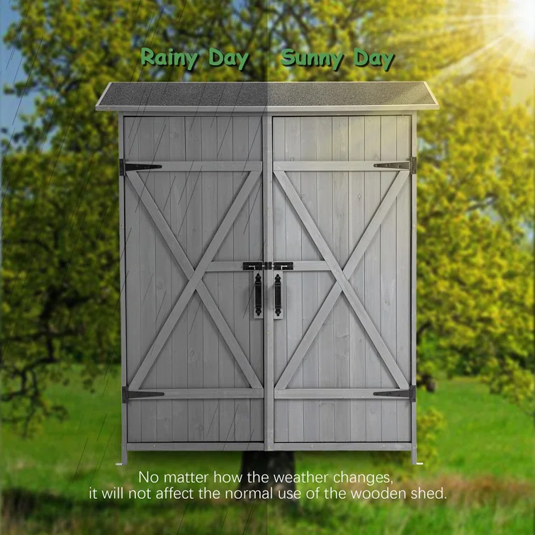 5 ft. W x 2 ft. D Wood Lean-to Tool Shed