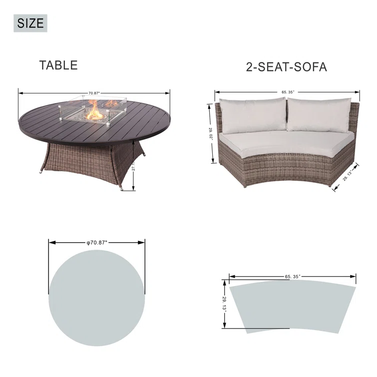 6 - Person Outdoor Seating Group with Cushions