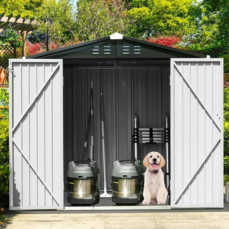 Outdoor Storage Shed 6FT X 4FT, Tool Shed Storage House with Door, Metal Sheds Outdoor Storage