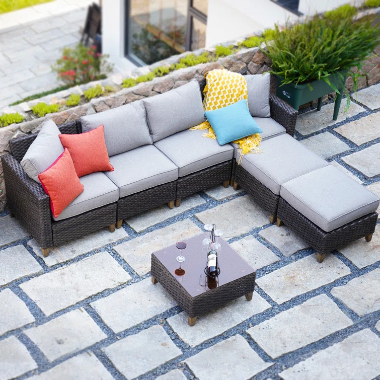 Melbourne 6 - Person Outdoor Seating Group with Cushions
