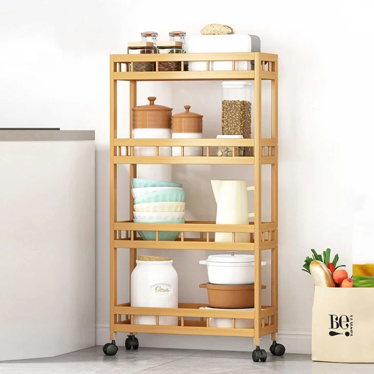 Mendivil 24", 4 Rows Shelving Unit with Wheels