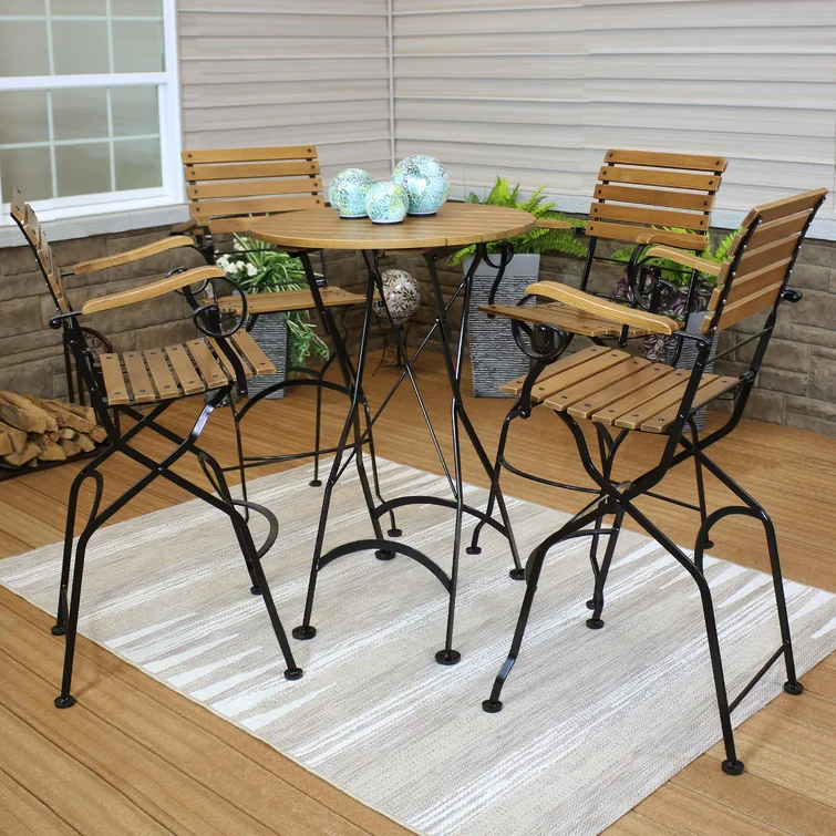 Maleah 4 - Person Round Outdoor Dining Set