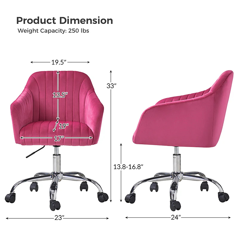 Theo Modern Velvet Task Chair with Tufted Back