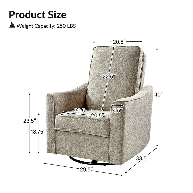 Tobiah Rocker Chair with 360-Degree Swivel