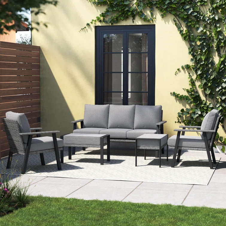 Aisatou 5 - Person Outdoor Seating Group with Cushions