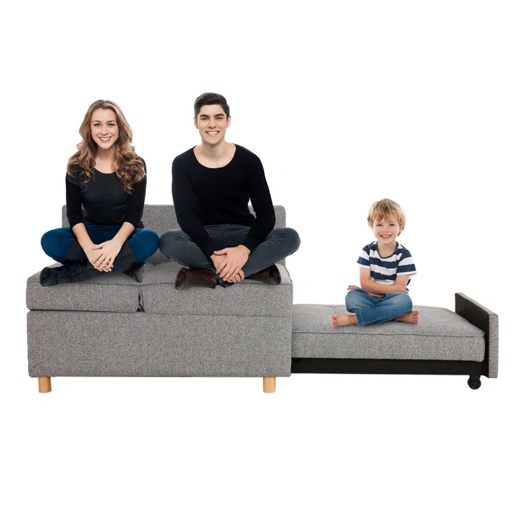 4-in-1 Convertible Sleeper Sofa - Modern Loveseat, Couch, Chaise Lounge, Guest Bed for Small Spaces