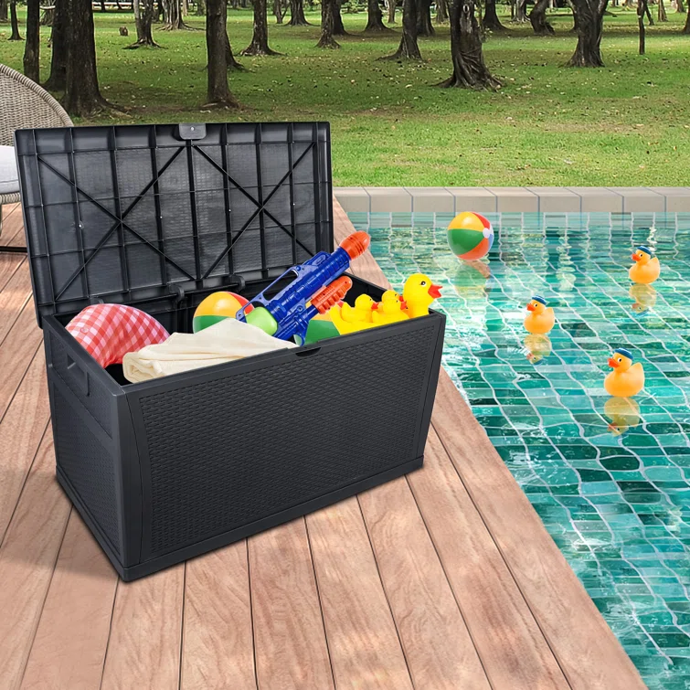 Winado 47'' W 120 Gallons Water Resistant Plastic Lockable Deck Box