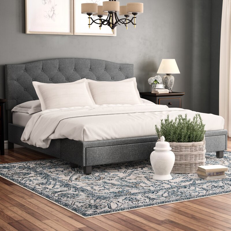 Krick Tufted Upholstered Low Profile Storage Platform Bed -