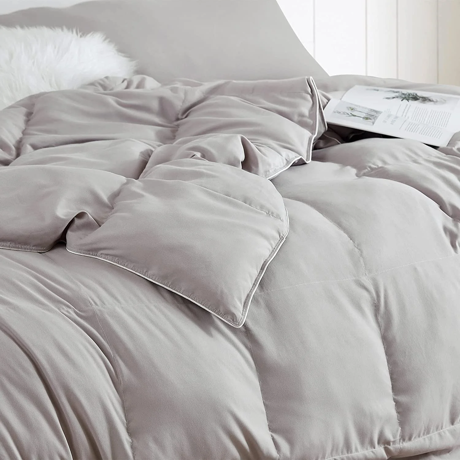 Snorze® Cloud Comforter Set - Coma Inducer® Oversized Bedding in Silver Cloud