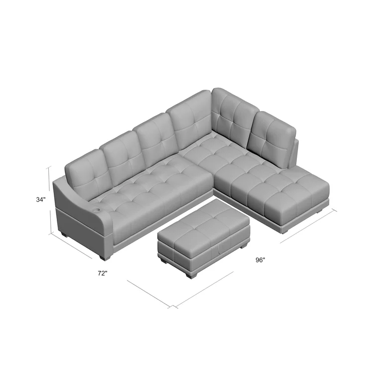 Sweetgrove 3 - Piece Faux Leather Sectional
