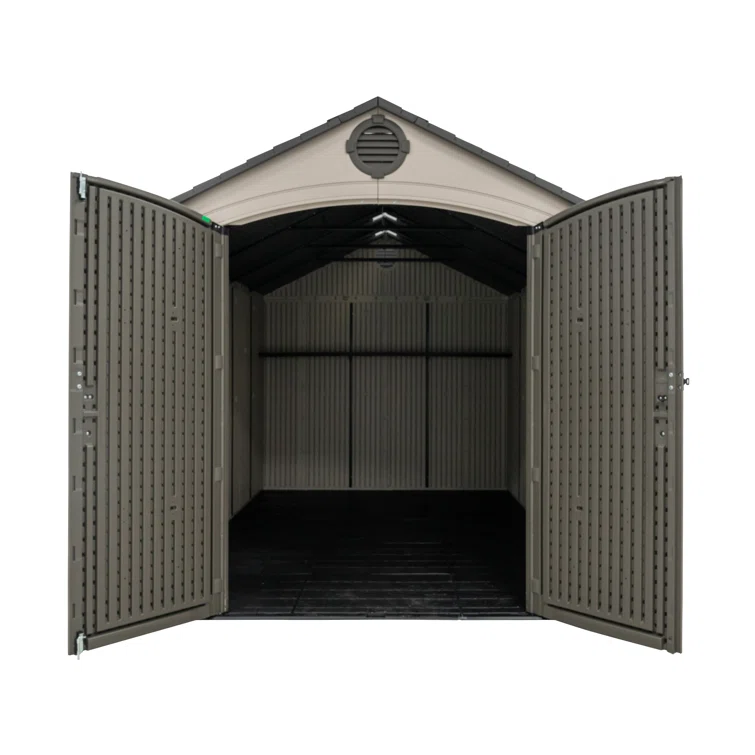 8 Ft. x 12.5 Ft. High-Density Polyethylene Outdoor Storage Shed with Steel-Reinforced Construction