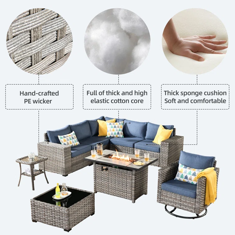 Baili 6 - Person Outdoor Seating Group with Cushions