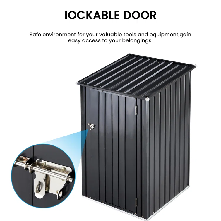 3 ft. W x 3 ft. D Galvanized Steel Lean-to Tool Shed