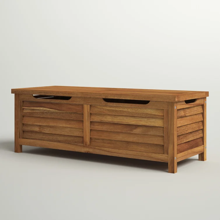 Beachcrest Home™ Anjenette 51.25'' W 78.87 Gallons Water Resistant Solid Wood Acacia Deck Box