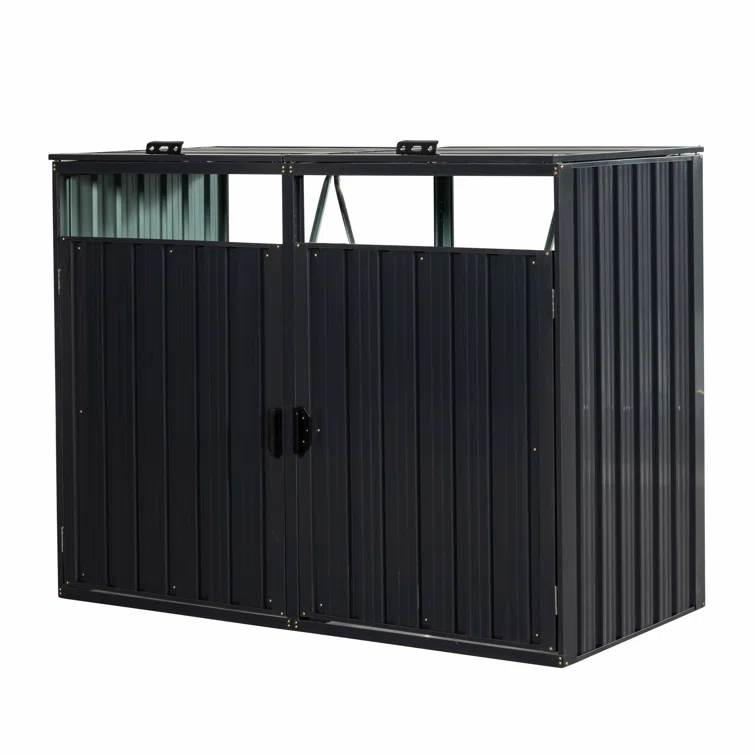 5 ft. W x 3 ft. D Metal Vertical Garbage Shed