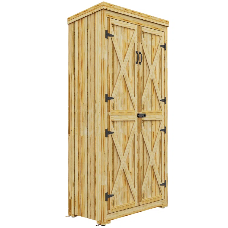 Bucur 3 ft. W x 1 ft. D Solid + Manufactured Wood Vertical Tool Shed