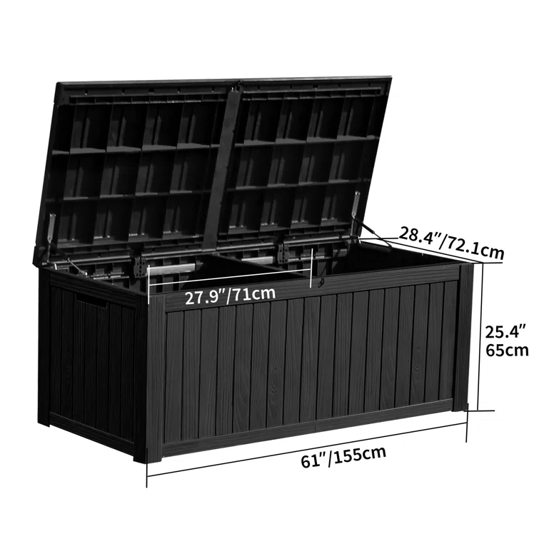 YITA 150 Gallon Large Outdoor Storage Deck Box with Built-in Divider