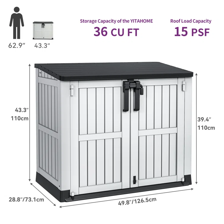 Edrosie 4.15 Ft. W x 2.4 Ft. D Resin Horizontal Storage Shed