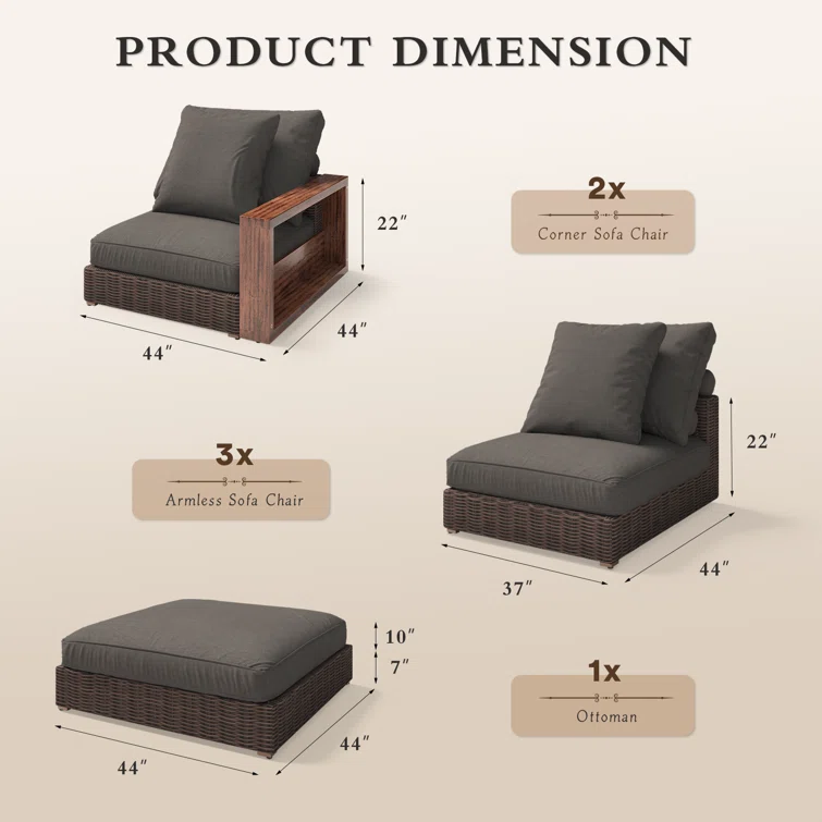 Maive 6 - Person Outdoor Seating Group with Cushions