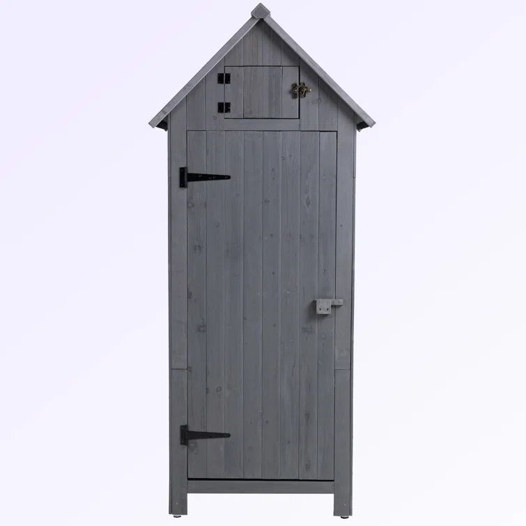 30.3”L X 21.3”W X 70.5”H Natural Outdoor Storage Cabinet Tool Shed