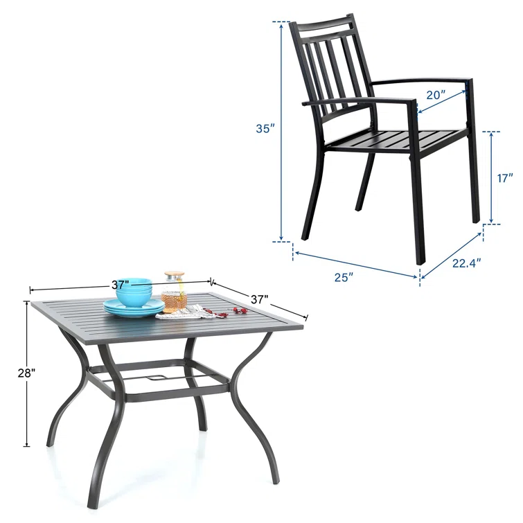 Alyah 4 - Person Square Outdoor Dining Set