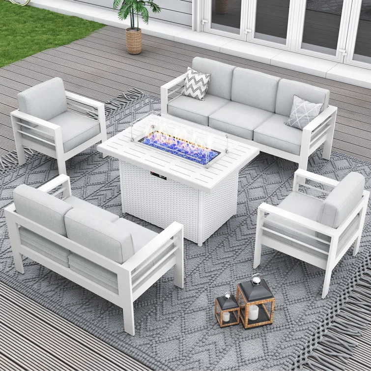 Searl 7 - Person Outdoor Seating Group with Cushions