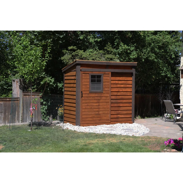 8 ft. W x 4 ft. D Sliding Door Cedar Wood Storage Shed