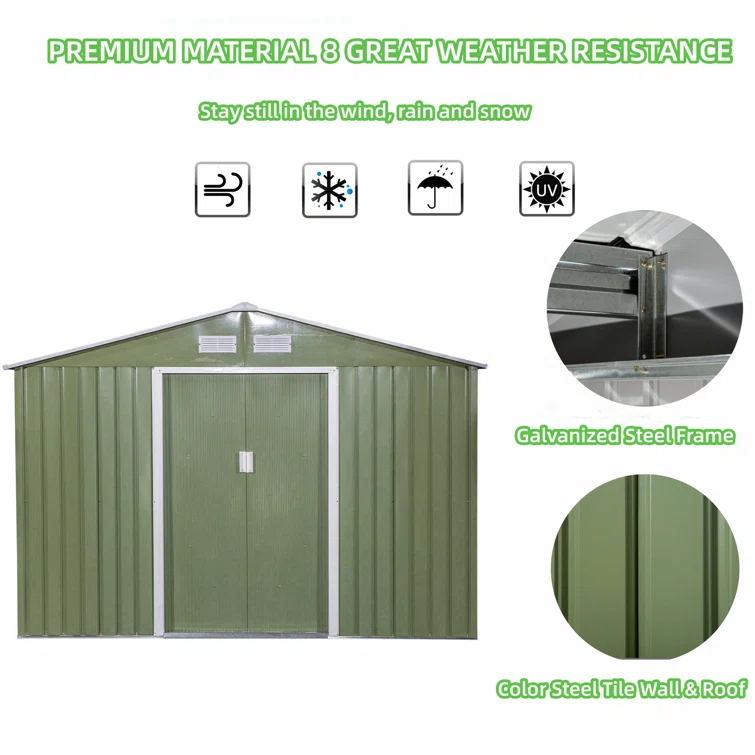 9 ft. W x 6 ft. D Storage Shed