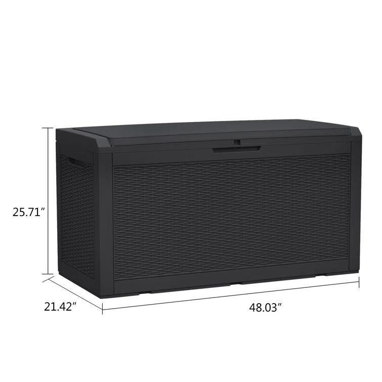 Modern Depo 100 Gallon Water Resistant Resin Deck Box with Cushion, Lockable
