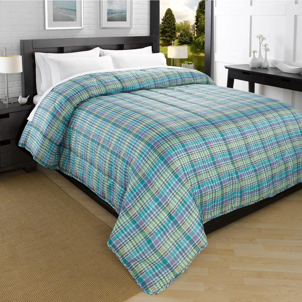 Ella Jayne Campus Plaid Printed Down Alternative Ultra Lightweight Comforter