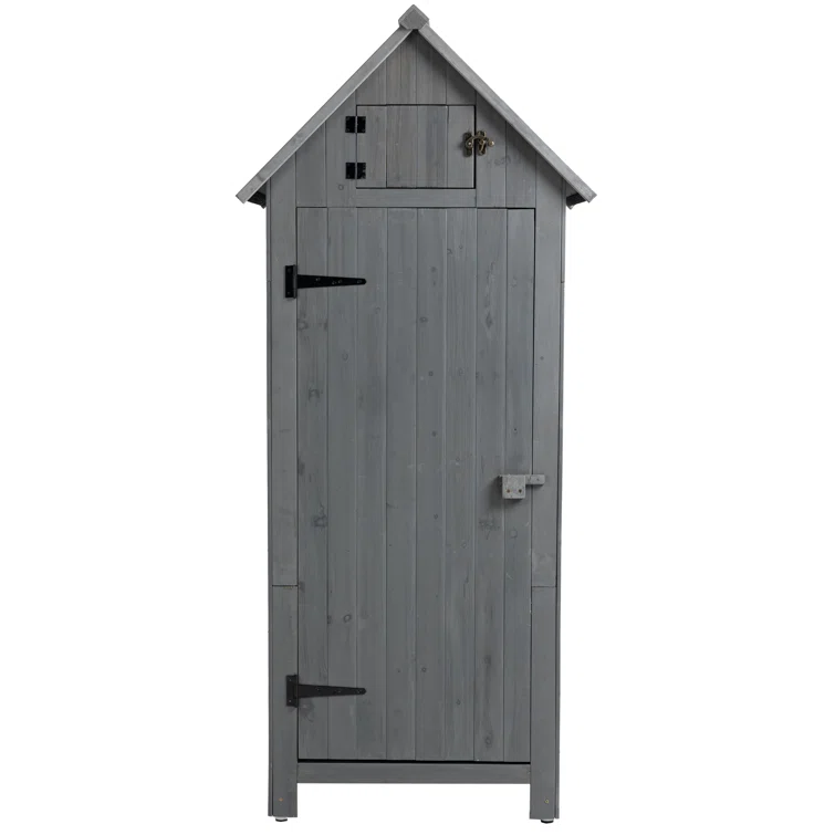 30.3”L X 21.3”W X 70.5”H  Natural Outdoor Storage Cabinet Tool Shed